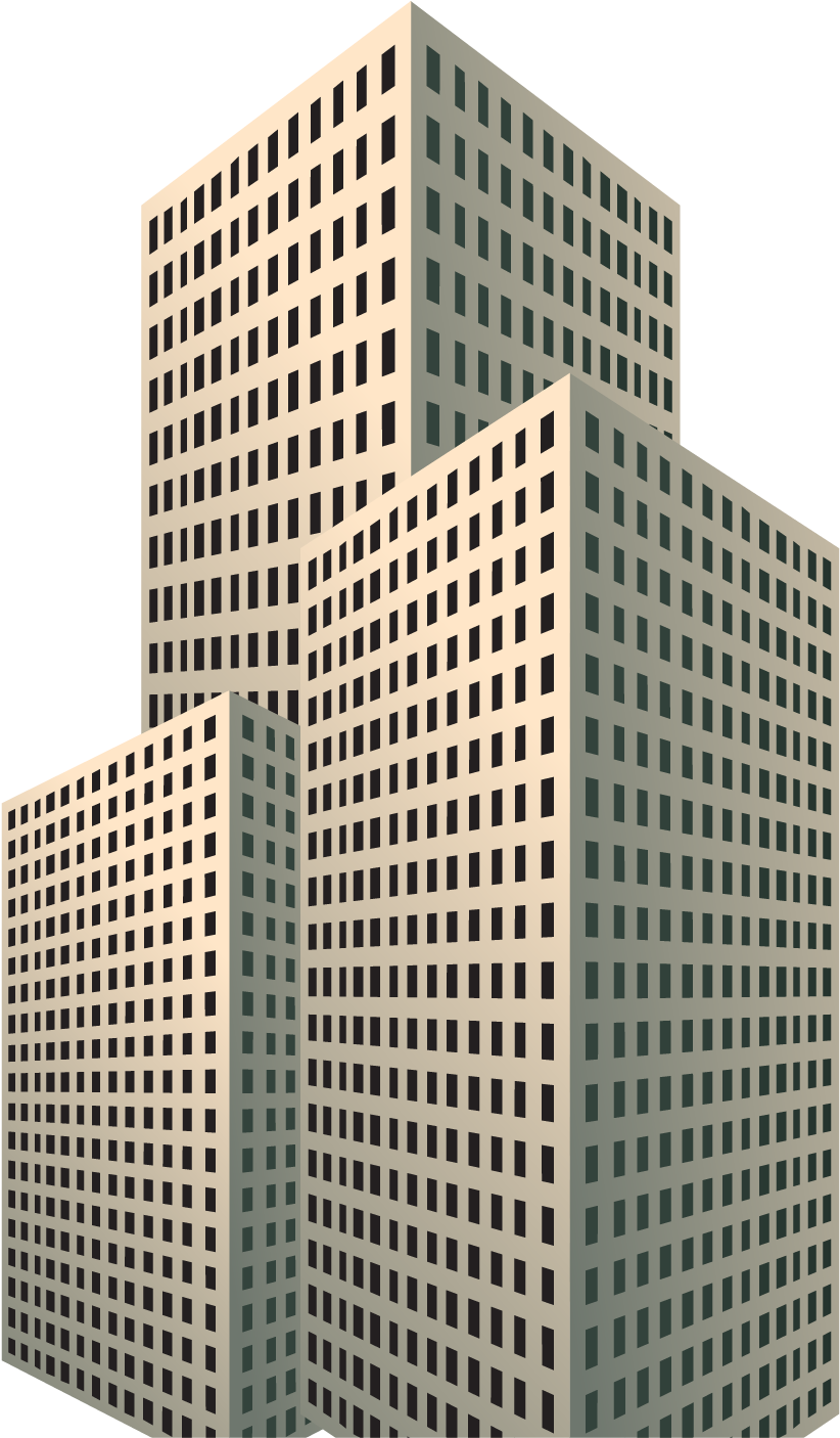 Modern Skyscrapers Illustration PNG