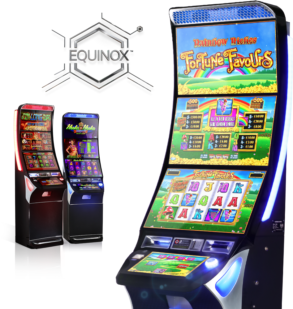 Modern Slot Machines Display Equinox Brand PNG