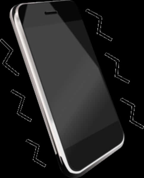 Modern Smartphone Black Background PNG