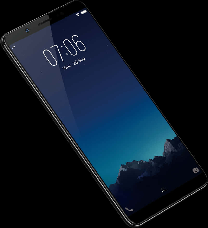 Modern Smartphoneon Black Background PNG