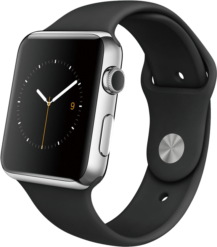 Modern Smartwatch Black Band PNG