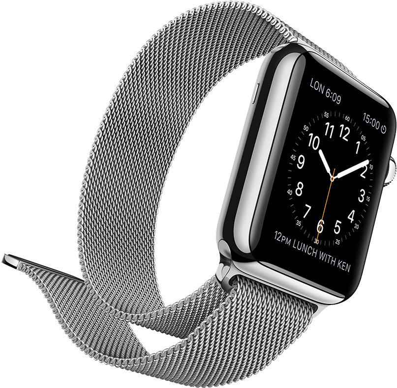 Modern Smartwatchwith Milanese Loop Band PNG
