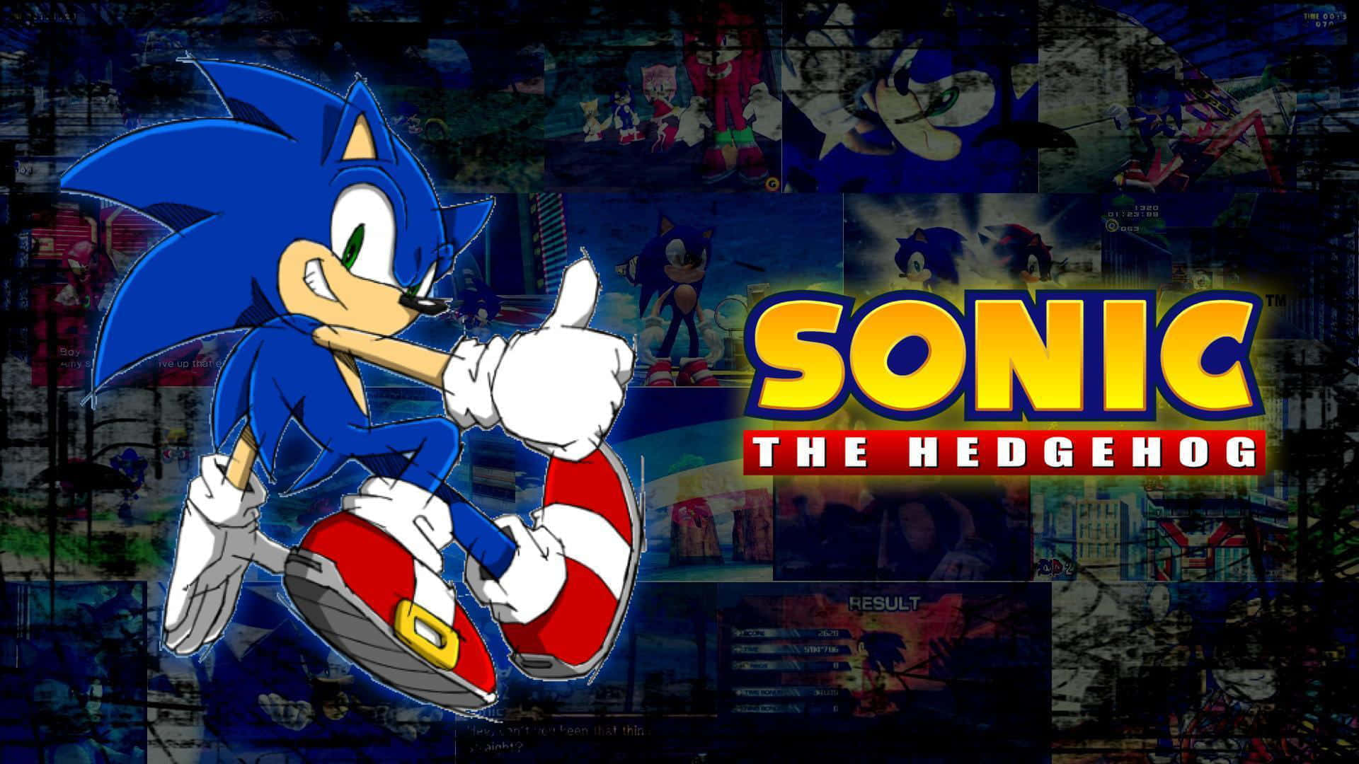 Modern Sonic the Hedgehog in action Wallpaper
