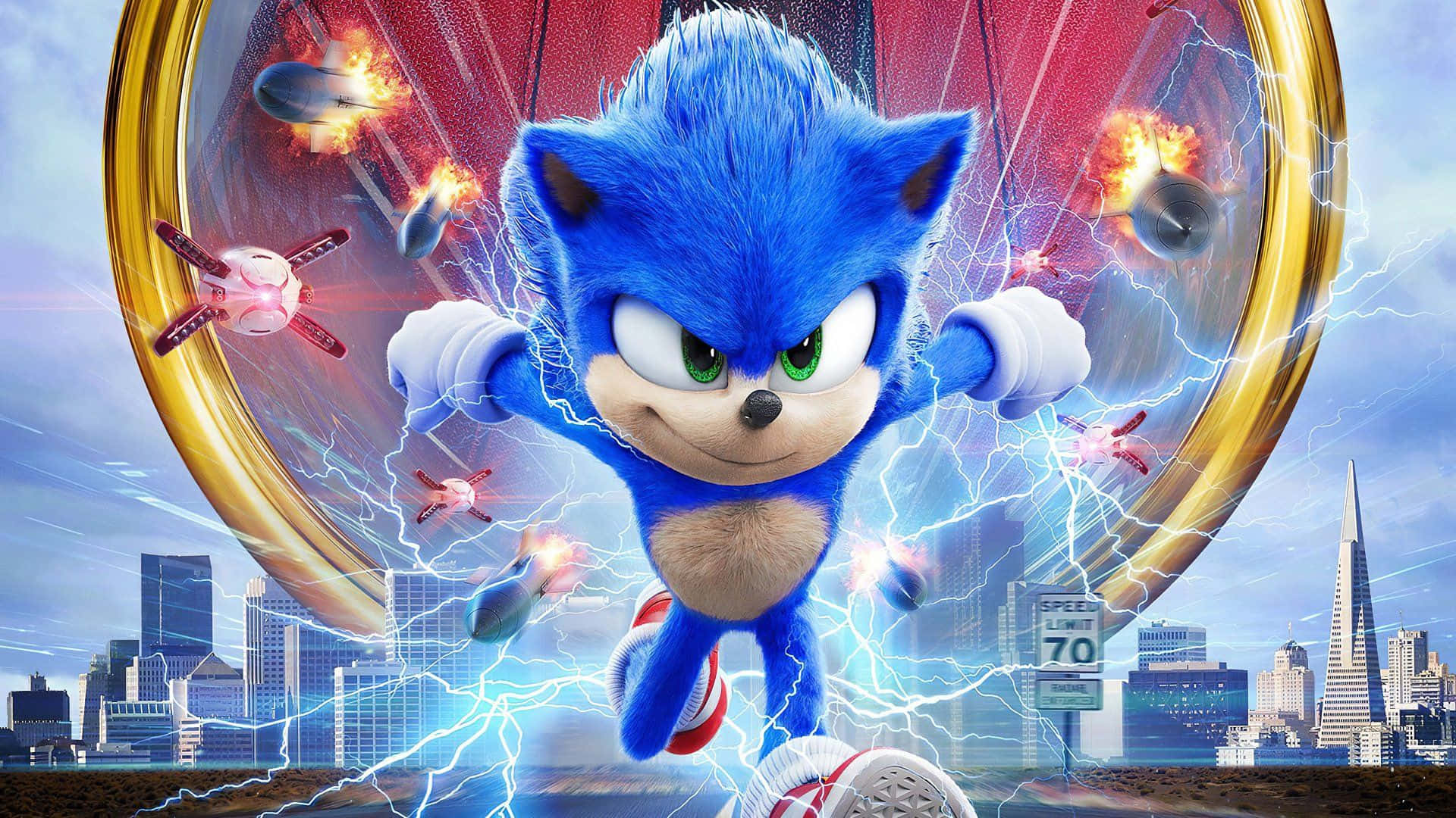 Modern Sonic Unleashed - Speeding through adventurous landscapes Wallpaper