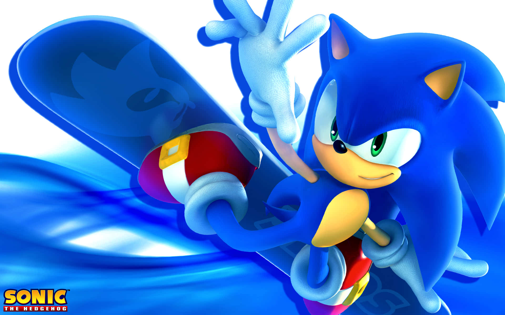 Modern Sonic the Hedgehog in Action Wallpaper
