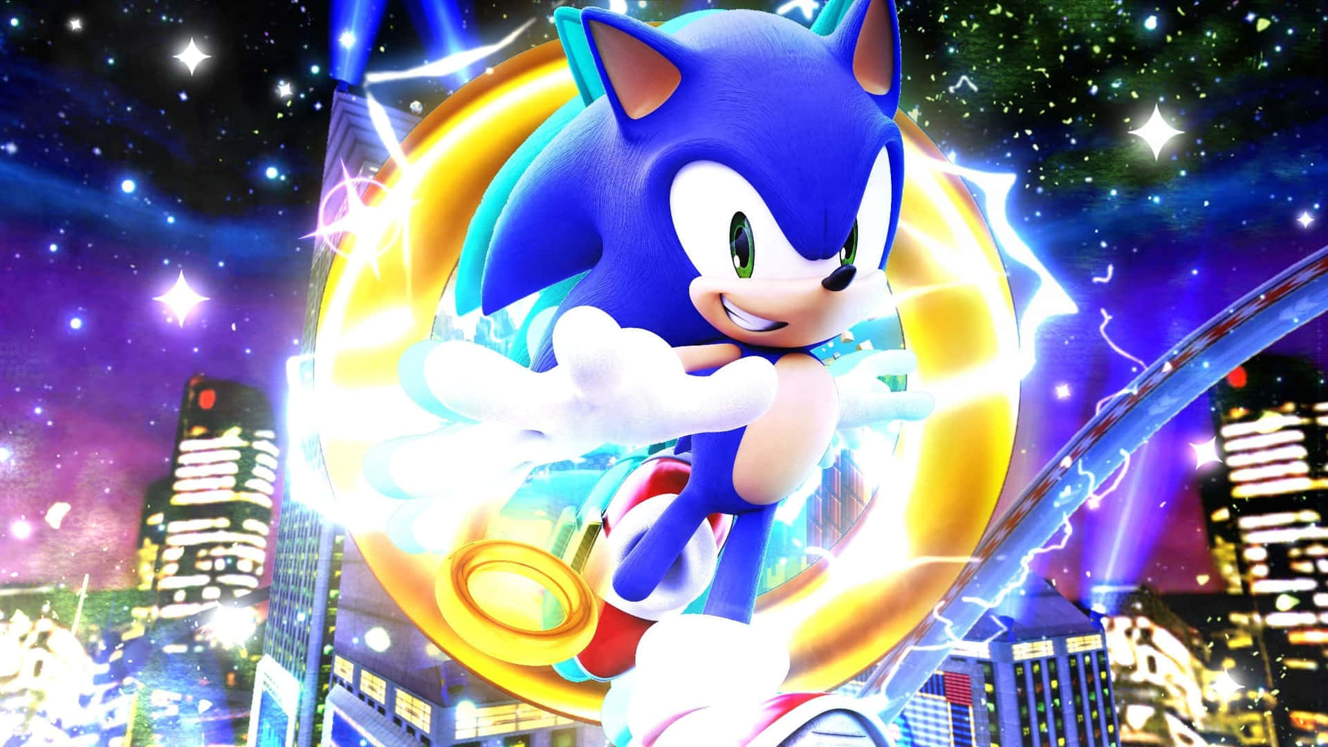 Modern Sonic Running in High Speed Wallpaper