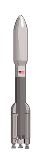 Modern Space Rocket Vertical View PNG
