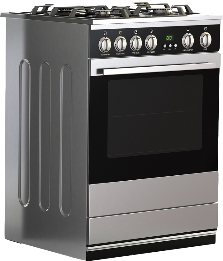 Modern Stainless Steel Gas Stove PNG