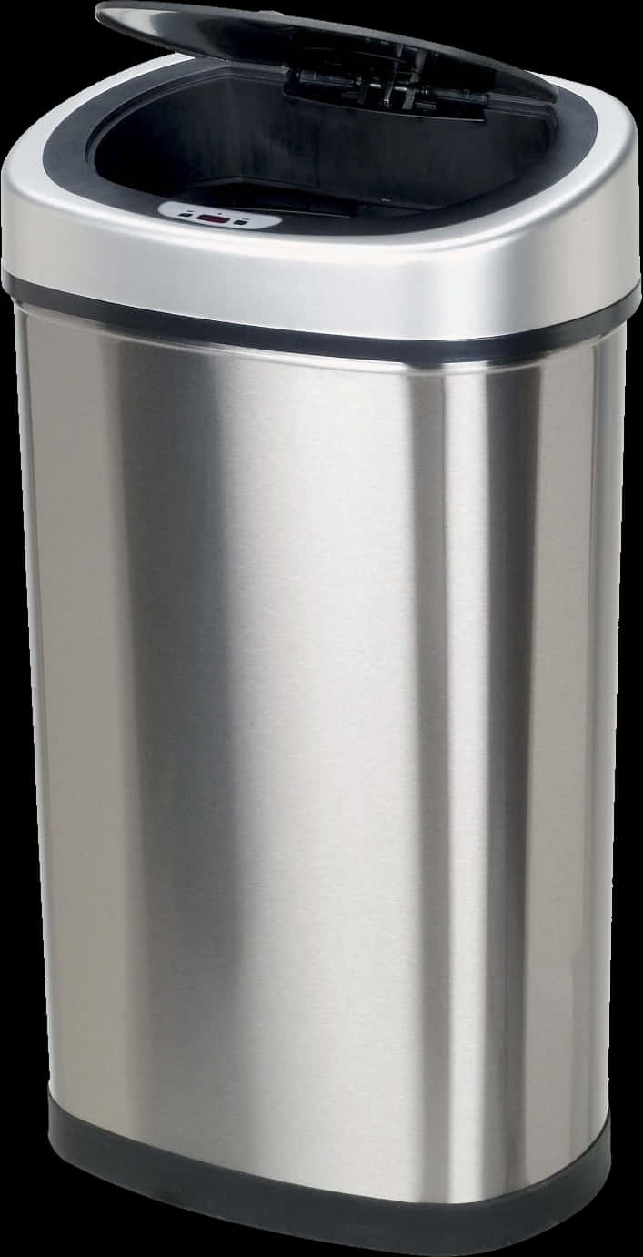 Modern Stainless Steel Trash Can PNG