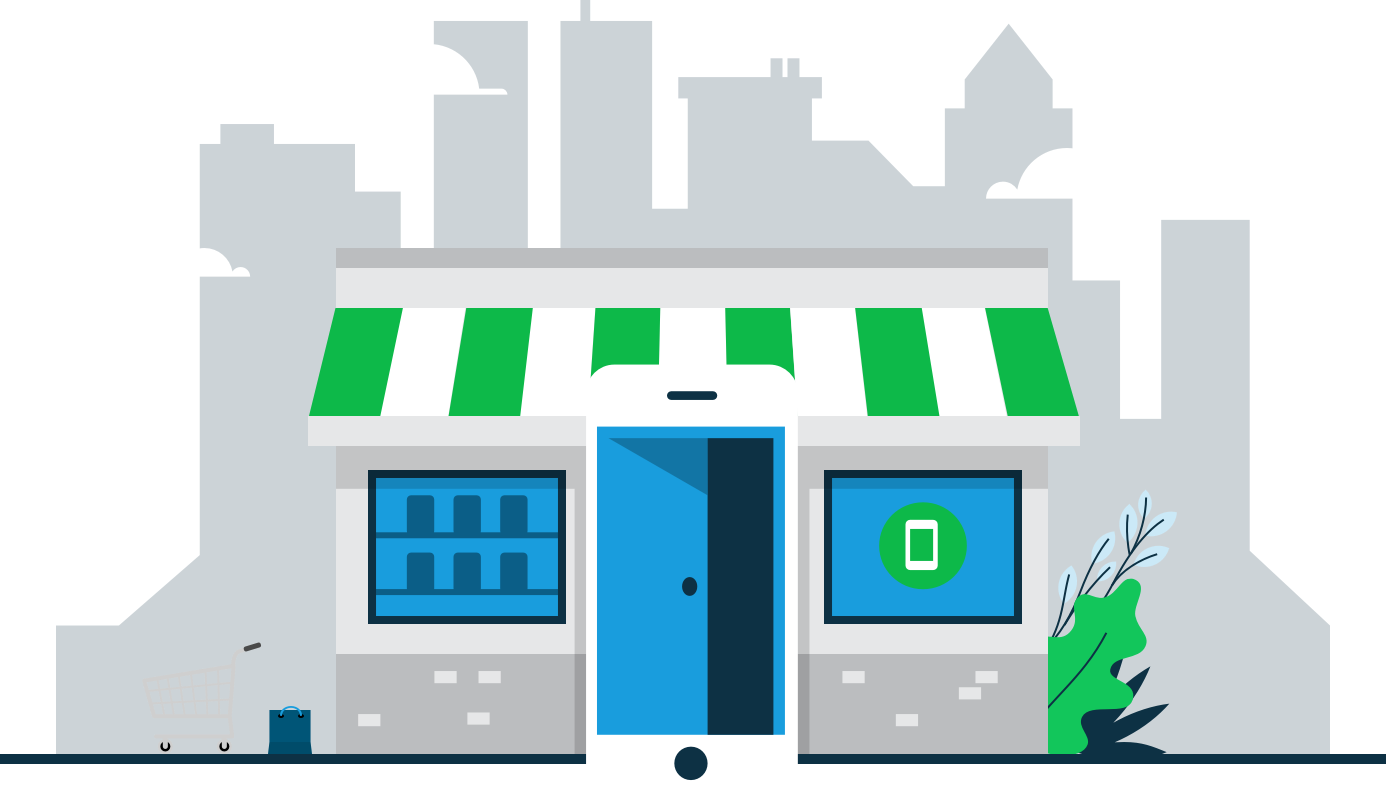 Modern Storefront Illustration PNG