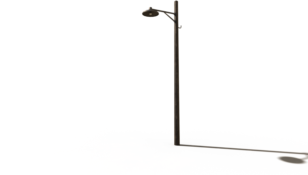 Modern Street Lamp Shadow Resembling Walking Stick PNG