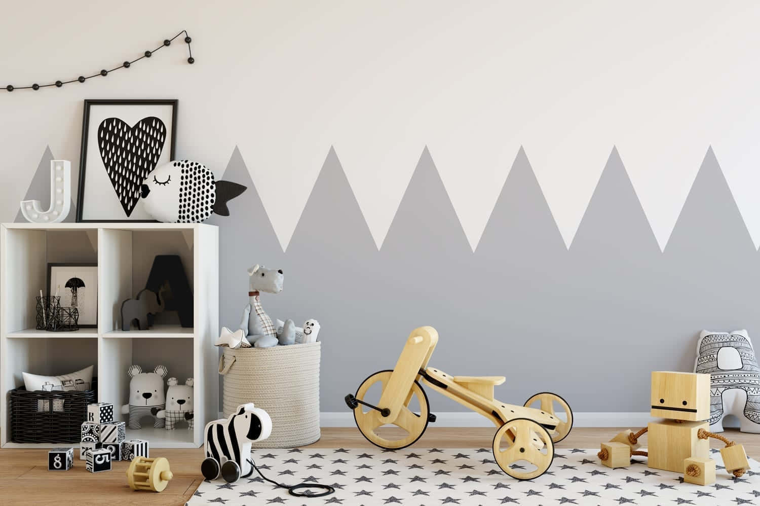 Modern Styled Nursery Room Decor Wallpaper