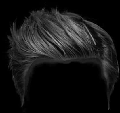 Modern Swept Hairstyle Black Background PNG