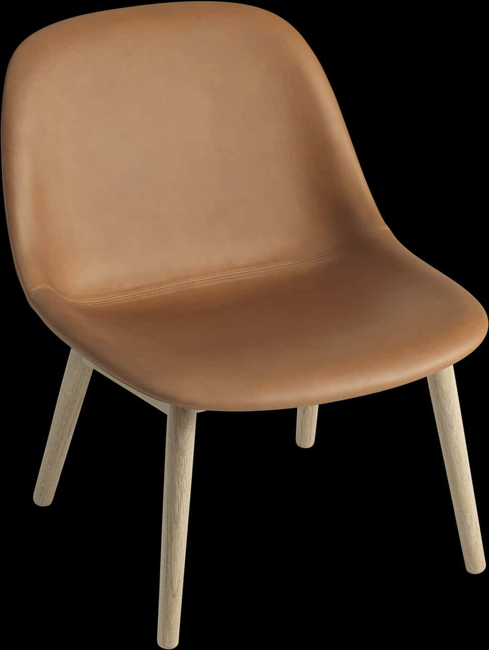 Modern Tan Leather Chair PNG