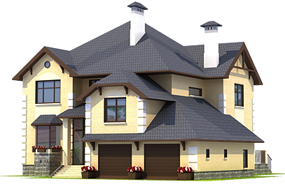 Modern Two Story House Design PNG