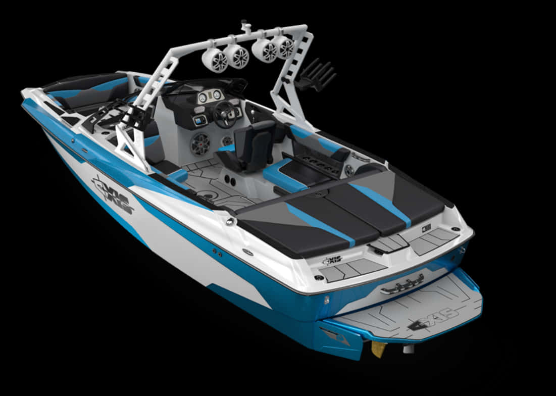 Modern Wakeboarding Boat Design PNG