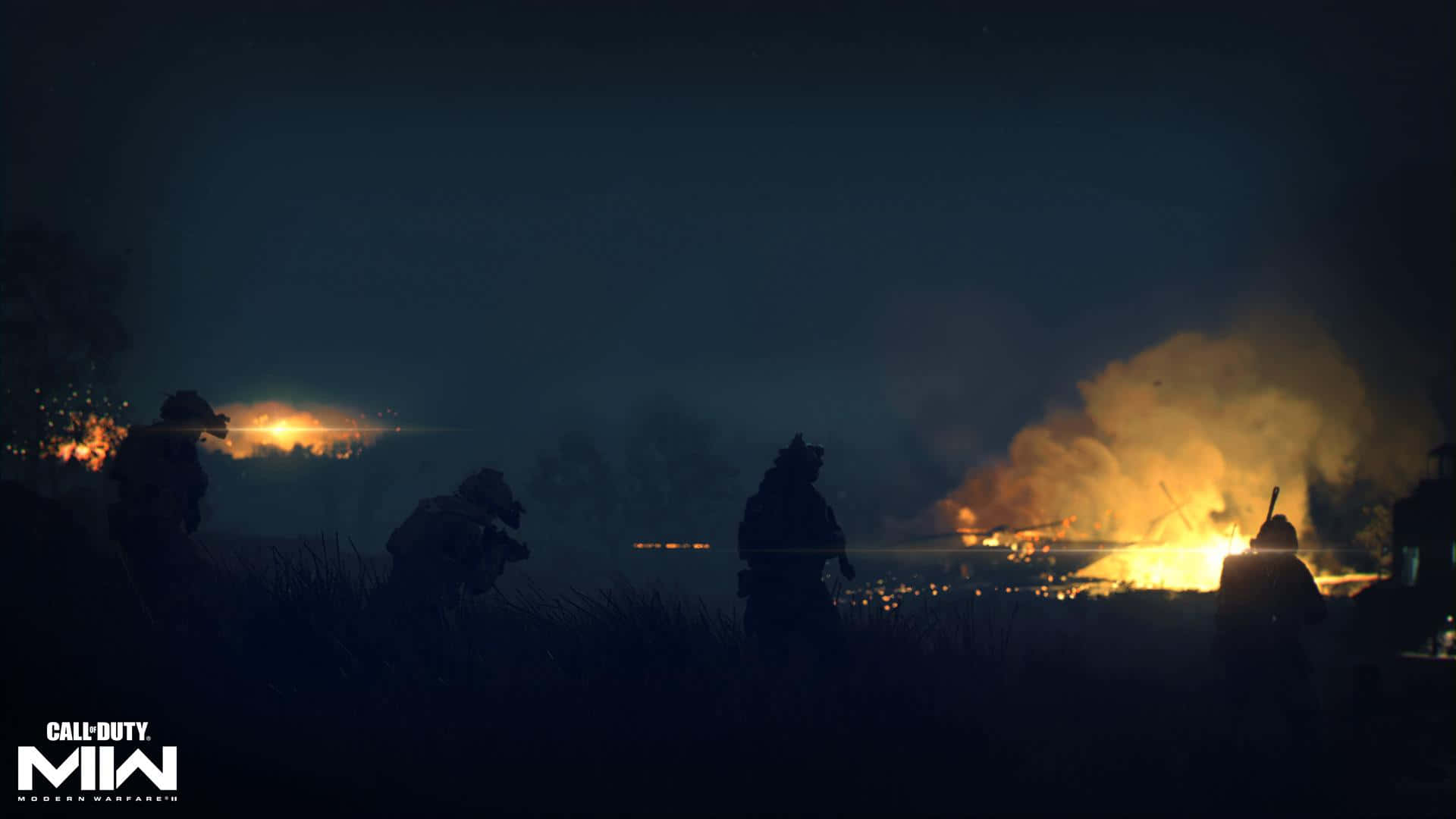 Modern Warfare2 Nighttime Combat Scene Wallpaper