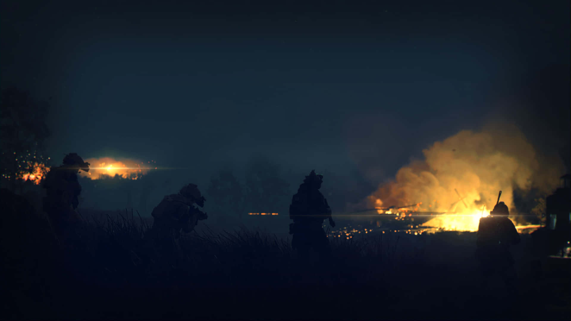 Modern Warfare2 Nighttime Combat Scene Wallpaper