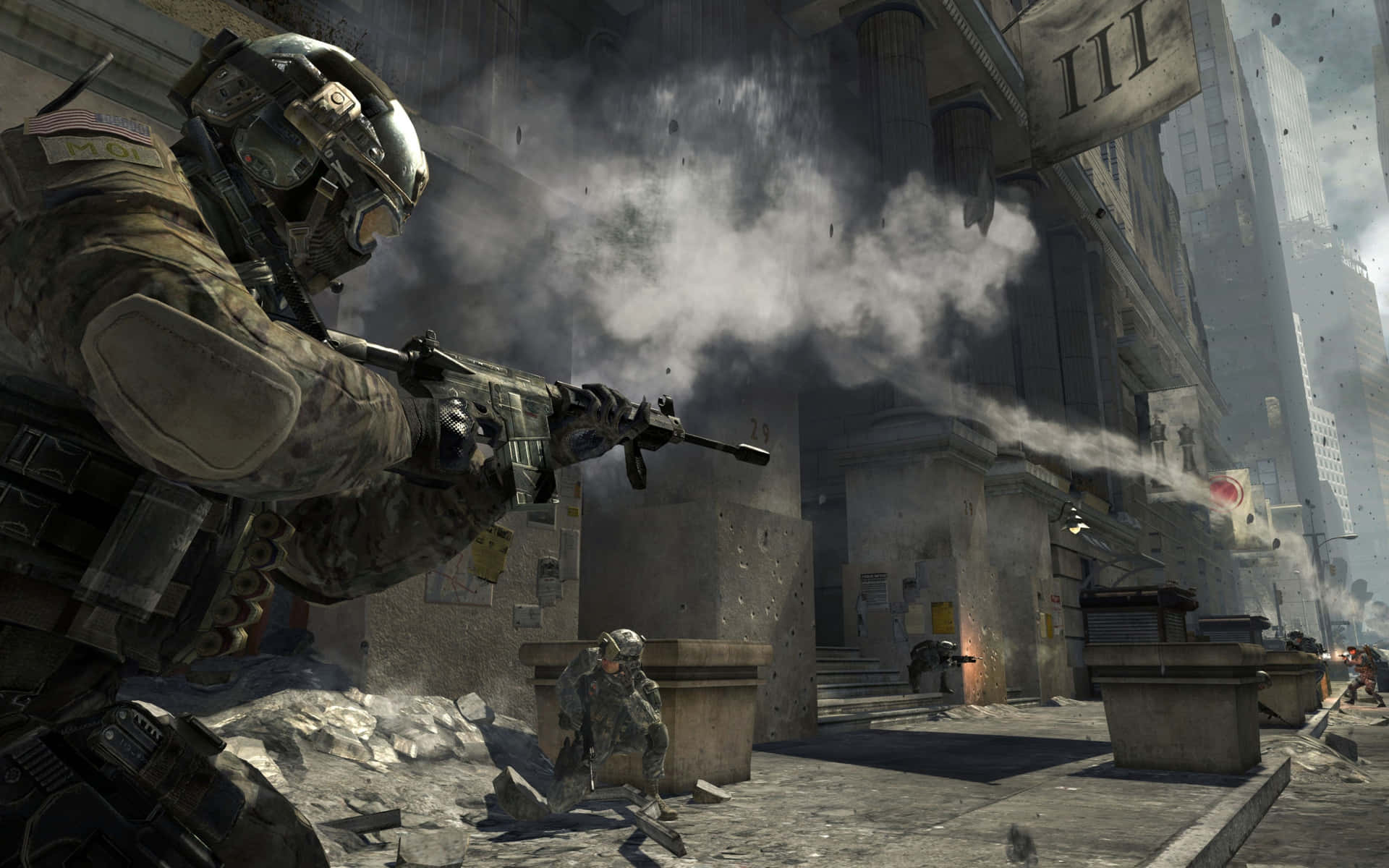 Modern Warfare 3 Stedelijke Gevechtsscene Achtergrond