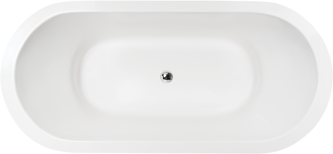 Modern White Bathtub Top View PNG