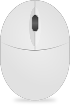 Modern White Computer Mouse Icon PNG