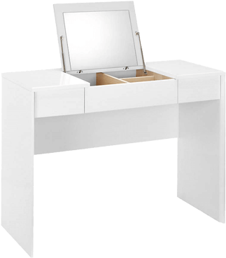 Modern White Dressing Table With Mirror PNG