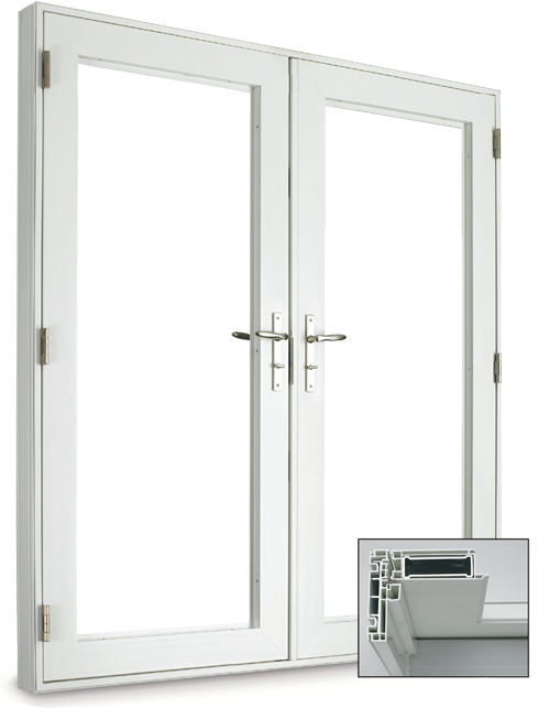 Modern White French Doors PNG