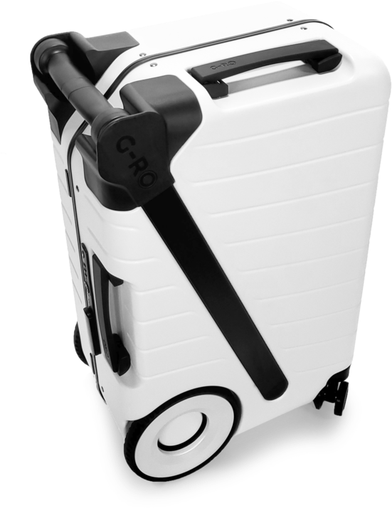 Modern White Hardshell Carry On Luggage PNG