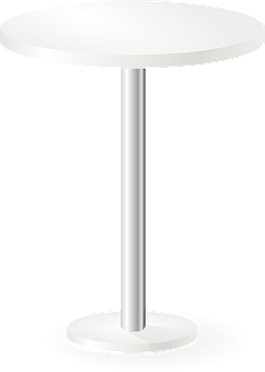 Modern White Round Table PNG