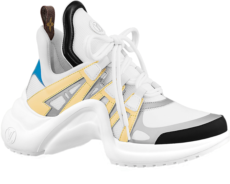 Modern White Sneakerwith Color Accents.png PNG