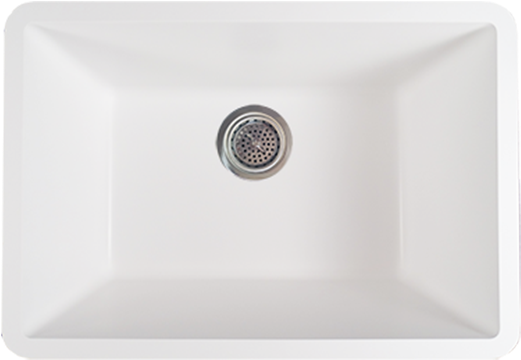 Modern White Square Sink Top View PNG