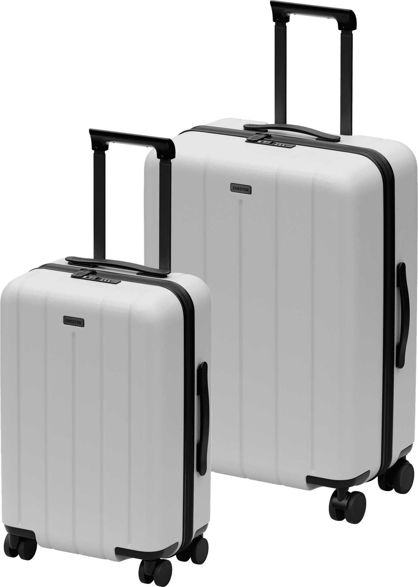 Modern White Suitcases PNG