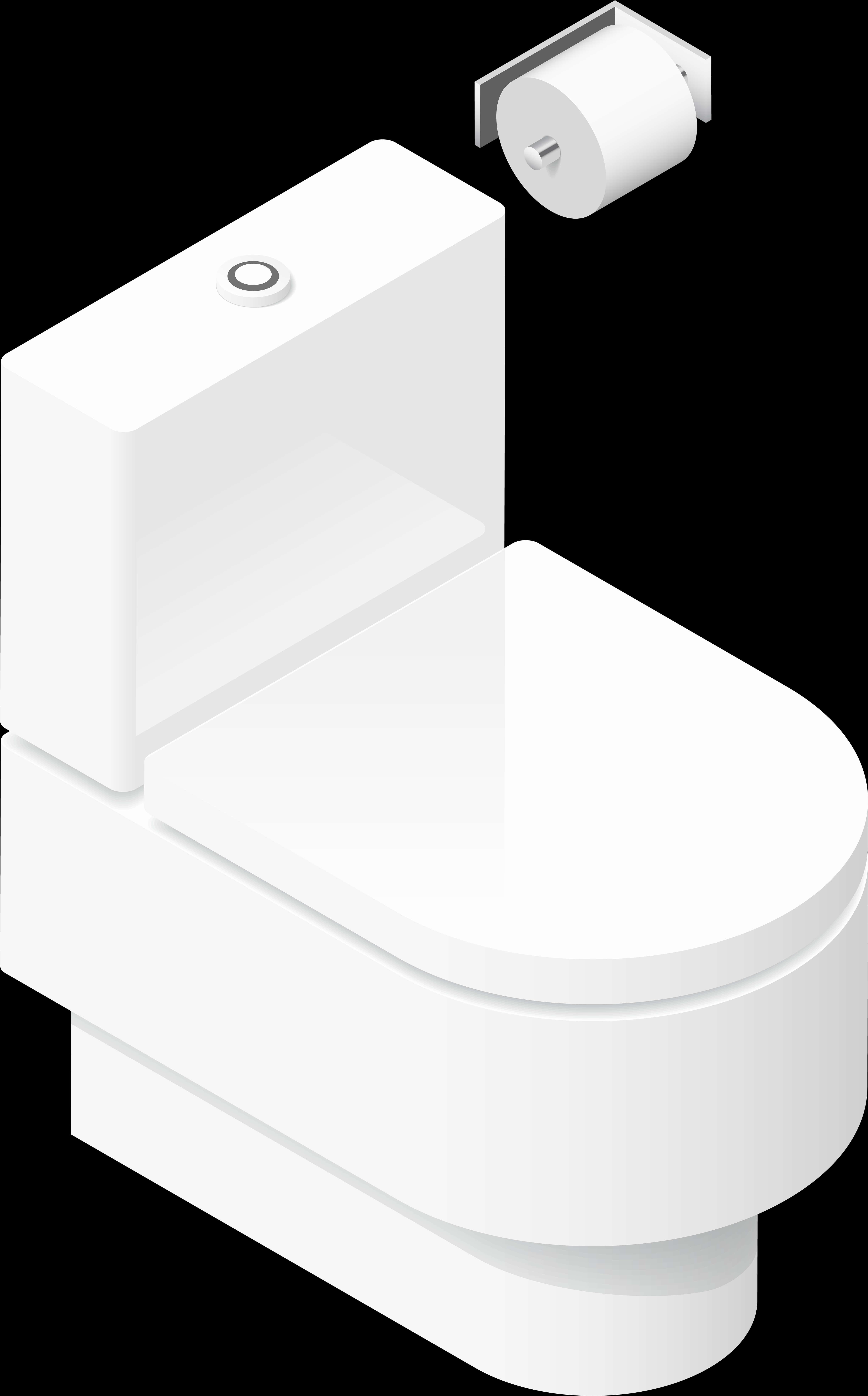 Modern White Toilet Isometric View PNG