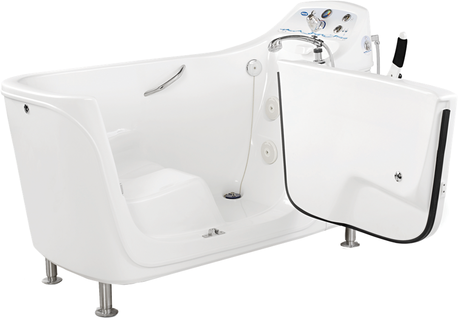 Modern White Walk In Bathtub PNG