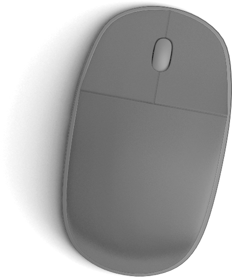 Modern Wireless Mouse Top View PNG