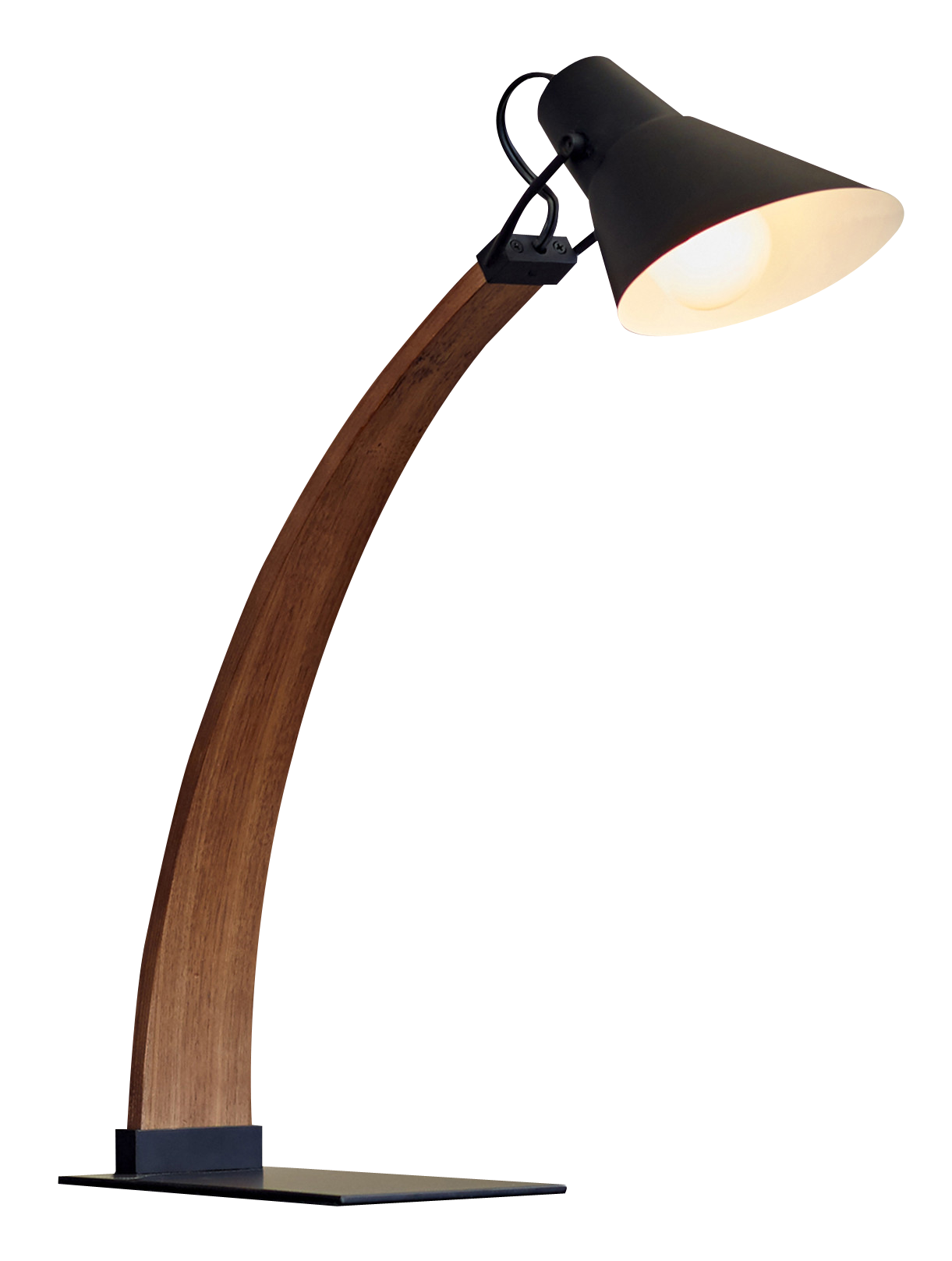 Modern Wooden Arched Desk Lamp PNG