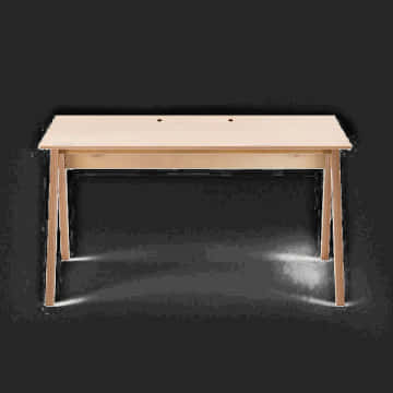 Modern Wooden Desk Black Background PNG