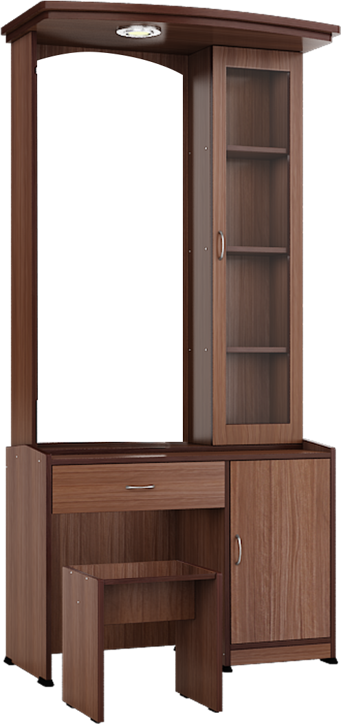 Modern Wooden Dressing Table With Mirror PNG