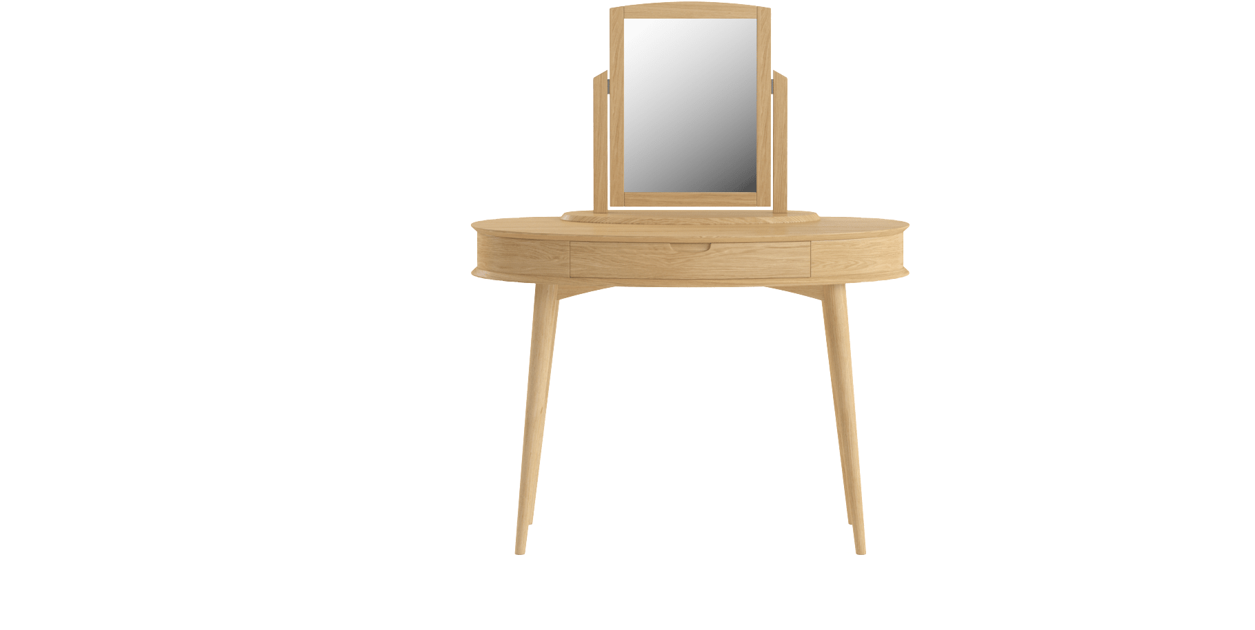 Modern Wooden Dressing Tablewith Mirror PNG