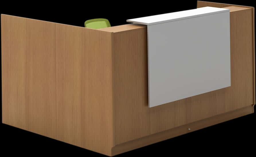 Modern Wooden Office Cubicle PNG