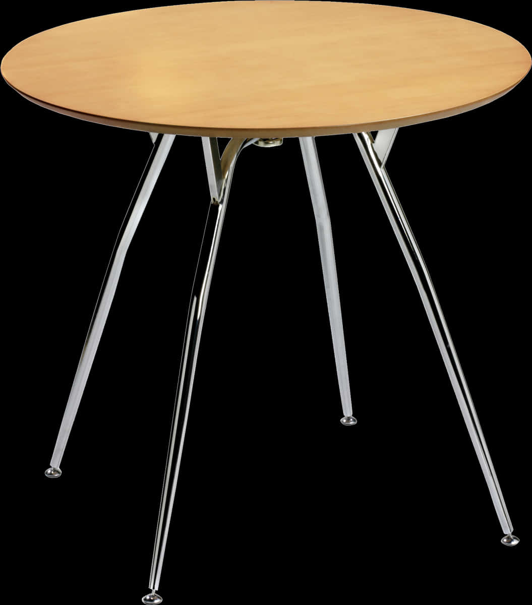Modern Wooden Top Metal Legs Table PNG