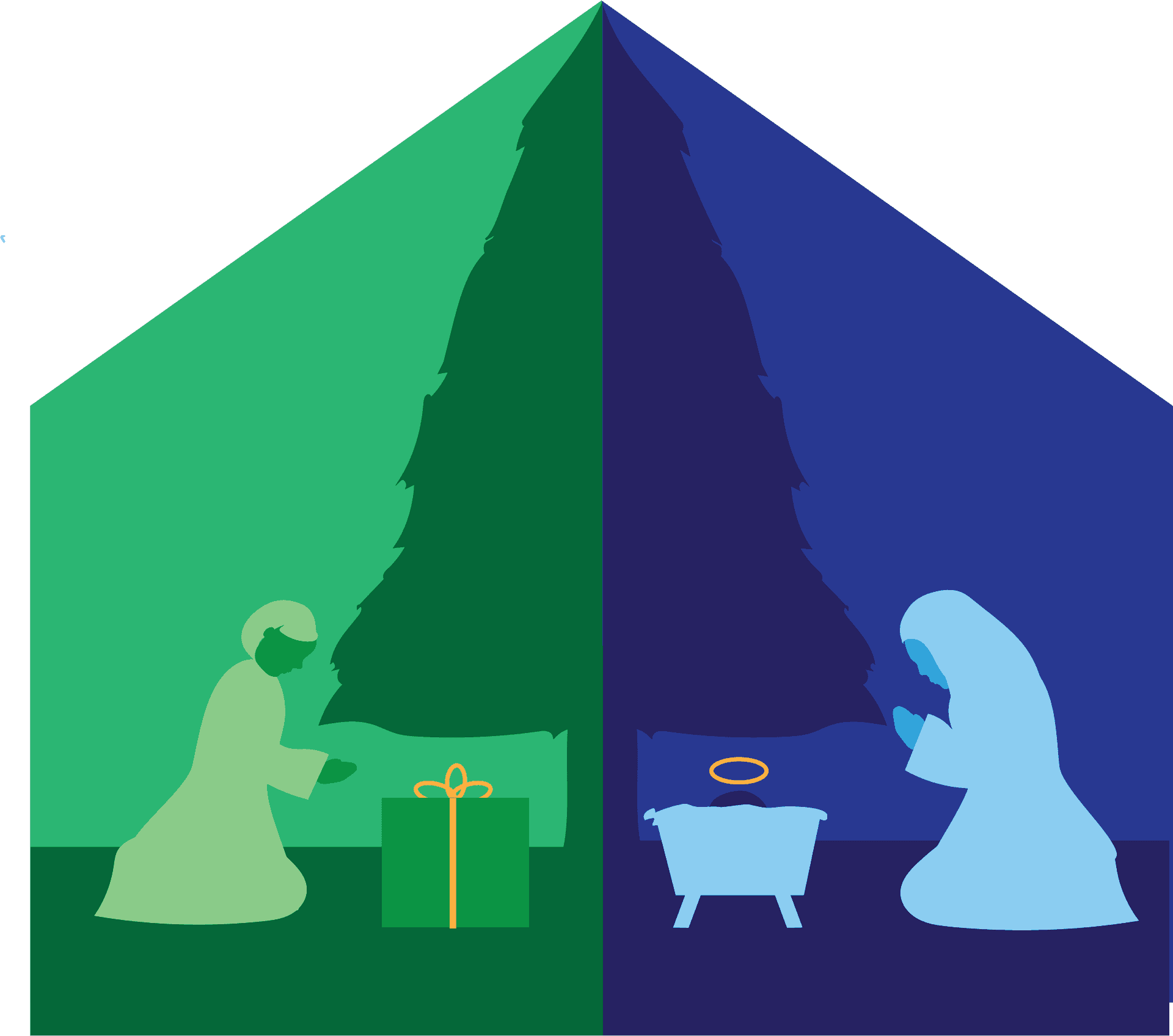 Modern_ Nativity_ Silhouette PNG