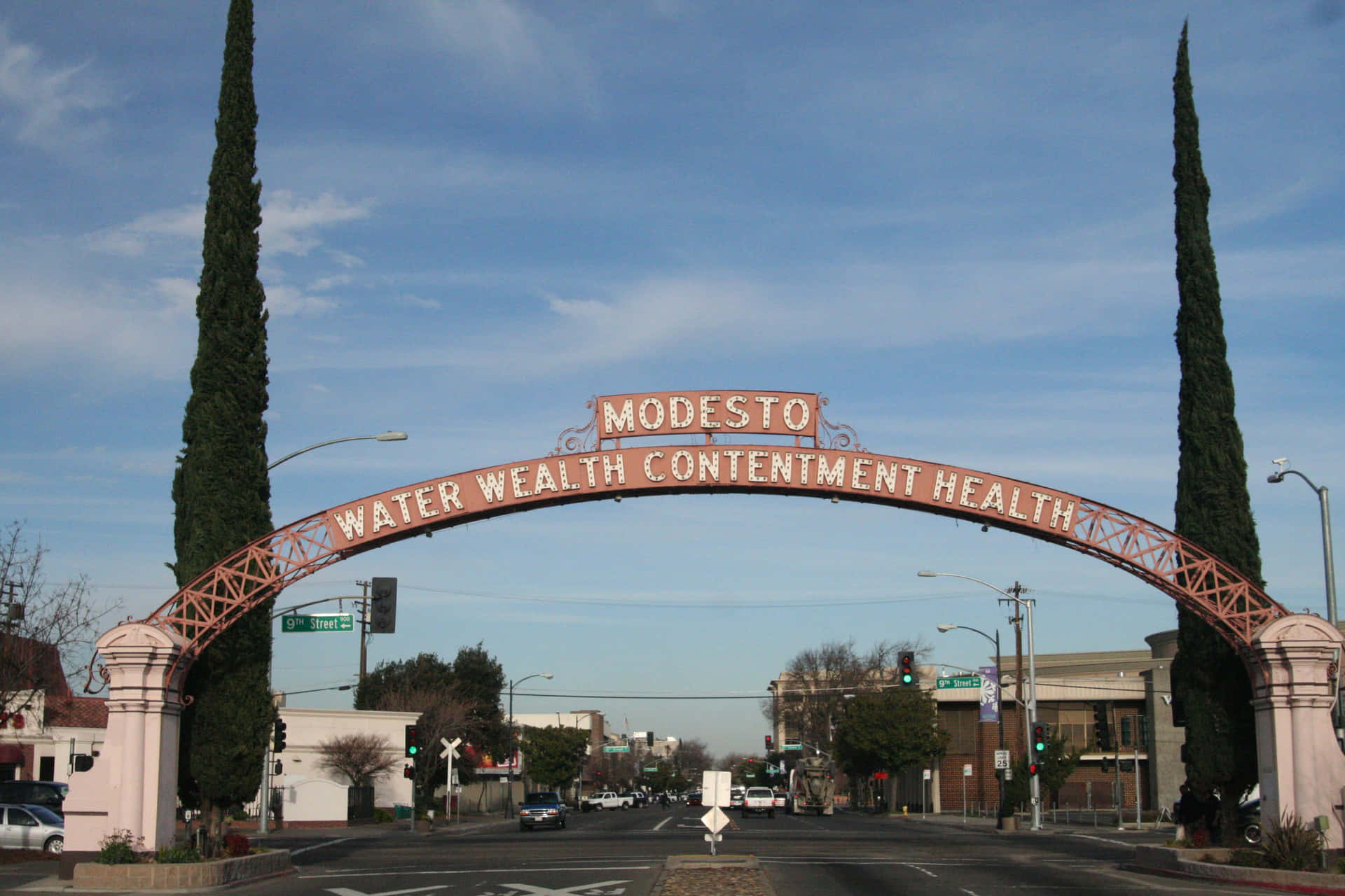 Modesto Arch Landmark California Wallpaper