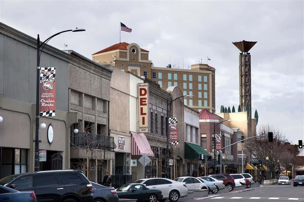 Modesto Downtown Street View Wallpaper