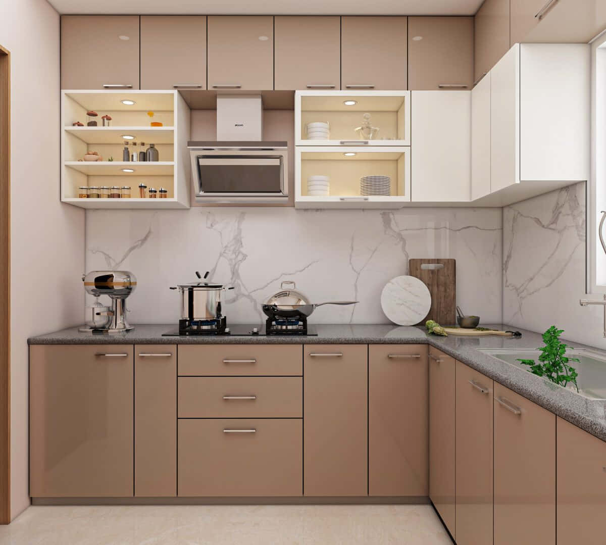 Modular Kitchen 3d Model Picture