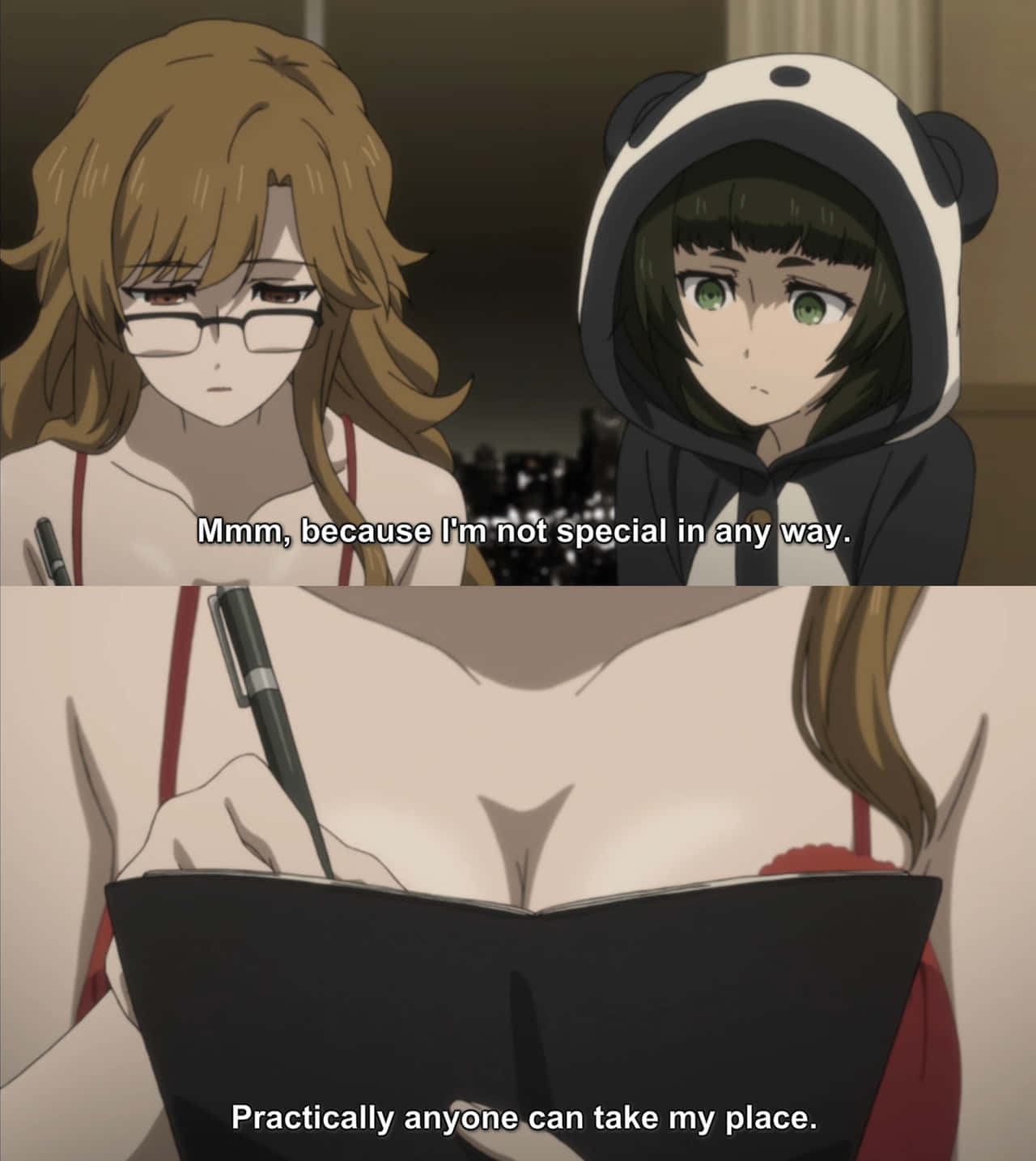 Moeka Kiryu - Gåtefull Og Sjenert Skjønnhet Fra Steins;gate Bakgrunnsbildet