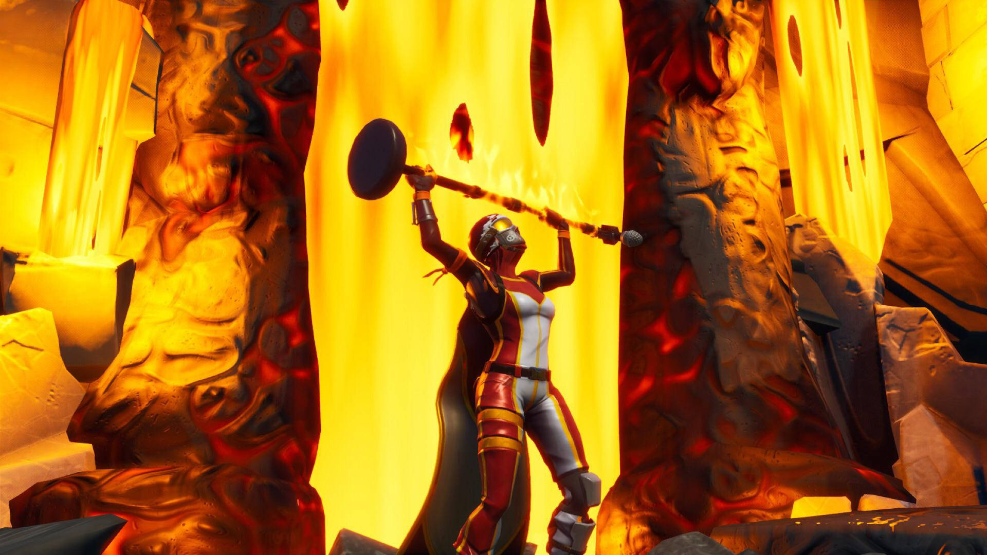 Mogul Master Skier In The Flames Wallpaper