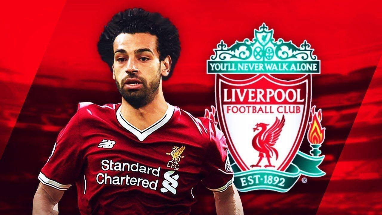 Mohamed Salah og Liverpool Logo Tapet: Wallpaper