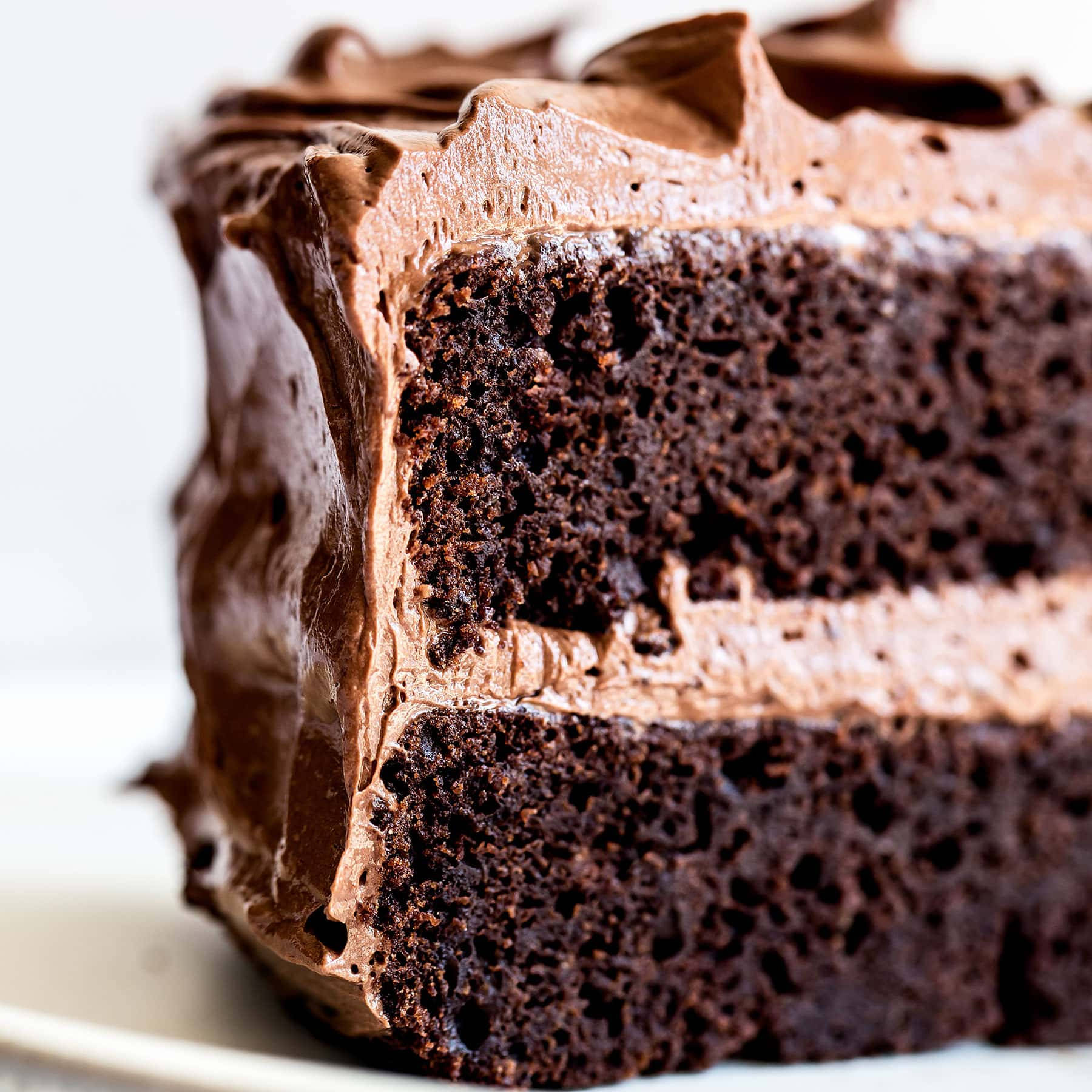 Delectable Slice of Moist Chocolate Cake Wallpaper