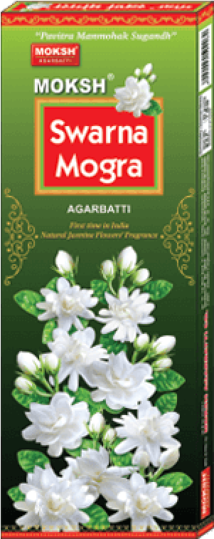 Moksh Swarna Mogra Agarbatti Packaging PNG
